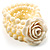 White Rose Bead Flex Bracelet - view 2