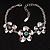 Vintage Crystal Floral Bracelet (Antique Silver)