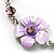 Delicate CZ Pink Enamel Floral Bracelet - view 3