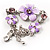 Delicate CZ Pink Enamel Floral Bracelet - view 4