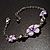 Delicate CZ Pink Enamel Floral Bracelet - view 8