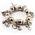 Silver-Tone Link & Bead Charm Shell Flex Bracelet (White&Beige) - view 5