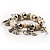 Silver-Tone Link & Bead Charm Shell Flex Bracelet (White&Beige) - view 2