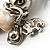 Silver-Tone Link & Bead Charm Shell Flex Bracelet (White&Beige) - view 3