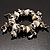 Silver-Tone Link & Bead Charm Shell Flex Bracelet (White&Beige) - view 4