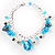 Rhodium Plated Blue Glass Charm Bracelet - view 2