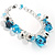 Rhodium Plated Blue Glass Charm Bracelet - view 7