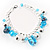 Rhodium Plated Blue Glass Charm Bracelet - view 8