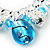 Rhodium Plated Blue Glass Charm Bracelet - view 4