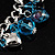 Rhodium Plated Blue Glass Charm Bracelet - view 3