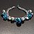 Rhodium Plated Blue Glass Charm Bracelet - view 5