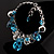 Rhodium Plated Blue Glass Charm Bracelet - view 6