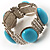 Turquoise Oval Acrylic Bead Filigree Vintage Flex Bracelet - view 4