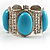 Turquoise Oval Acrylic Bead Filigree Vintage Flex Bracelet - view 5