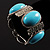Turquoise Oval Acrylic Bead Filigree Vintage Flex Bracelet - view 7