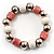 Coral&White Ceramic Bead Flex Bracelet - view 2