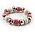 Coral&White Ceramic Bead Flex Bracelet - view 3