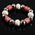 Coral&White Ceramic Bead Flex Bracelet - view 5