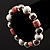 Coral&White Ceramic Bead Flex Bracelet - view 6