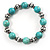 Turquoise Style Flex Bead Bracelet (Antique Silver) - view 3