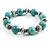Turquoise Style Flex Bead Bracelet (Antique Silver)
