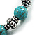 Turquoise Style Flex Bead Bracelet (Antique Silver) - view 2