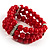 Red Plastic Beaded Flex Bracelet - view 2