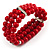 Red Plastic Beaded Flex Bracelet - view 4
