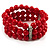Red Plastic Beaded Flex Bracelet - view 5