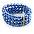 Blue Plastic Beaded Flex Bracelet