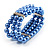 Blue Plastic Beaded Flex Bracelet - view 4