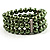 Olive Green Plastic Beaded Flex Bracelet - view 2