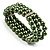 Olive Green Plastic Beaded Flex Bracelet - view 7