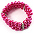 Deep Pink Plastic Beaded Flex Bracelet - view 2