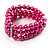 Deep Pink Plastic Beaded Flex Bracelet - view 3