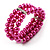 Deep Pink Plastic Beaded Flex Bracelet - view 4