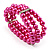 Deep Pink Plastic Beaded Flex Bracelet - view 5