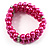 Deep Pink Plastic Beaded Flex Bracelet - view 7