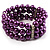 Purple Plastic Beaded Flex Bracelet