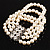 4 Strand White Crystal Imitation Pearl Flex Bridal Bracelet - view 9