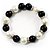 Black&White Imitation Pearl Flex Bracelet