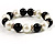 Black&White Imitation Pearl Flex Bracelet - view 2