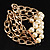 Stunning Faux Pearl Gold Chain Flex Bracelet - view 8