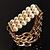 Stunning Faux Pearl Gold Chain Flex Bracelet - view 4