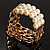Stunning Faux Pearl Gold Chain Flex Bracelet - view 7