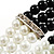 3 Strand Black And White Imitation Pearl Flex Bracelet - view 3
