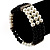 3 Strand Black And White Imitation Pearl Flex Bracelet - view 2