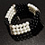 3 Strand Black And White Imitation Pearl Flex Bracelet - view 8