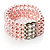 4 Strand Pink Imitation Pearl Crystal Flex Bracelet - view 2