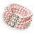 4 Strand Pink Imitation Pearl Crystal Flex Bracelet - view 7